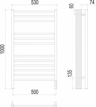 Ватикан П12 500х1000 электро Полотенцесушитель TERMINUS) крашеные Новошахтинск - фото 3