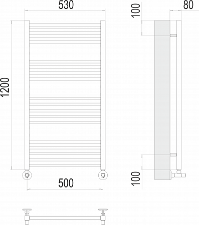 Сицилия П18 500х1200 Полотенцесушитель  TERMINUS Новошахтинск - фото 3