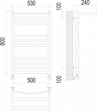 Енисей с/п П10 500х800 Полотенцесушитель  TERMINUS Новошахтинск - фото 3
