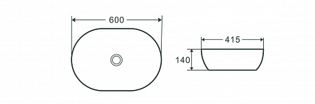 Раковина накладная Terminus Прато 600х415х140 Новошахтинск - фото 4