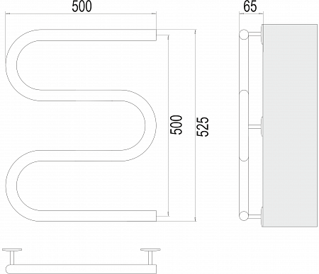 Электро 25 М-обр 500х500 Полотенцесушитель  TERMINUS Новошахтинск - фото 3