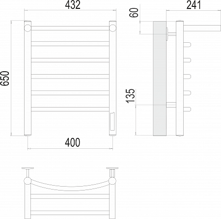 Классик с/п П6 400х650 Электро Полотенцесушитель  TERMINUS Новошахтинск - фото 3