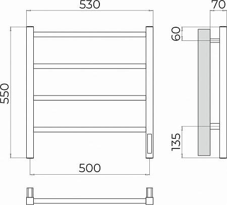 Ватикан П4 500х550 Электро Полотенцесушитель TERMINUS Новошахтинск - фото 3
