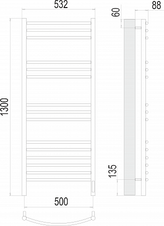 Классик П15 500х1300 электро Полотенцесушитель TERMINUS Новошахтинск - фото 3