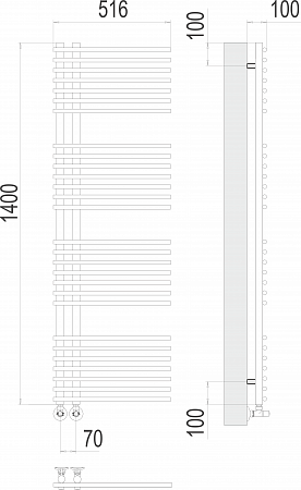 Астра П28 70х1400 Полотенцесушитель  TERMINUS Новошахтинск - фото 3