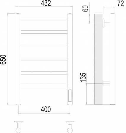 Аврора П6 400х650 Электро Полотенцесушитель  TERMINUS Новошахтинск - фото 3