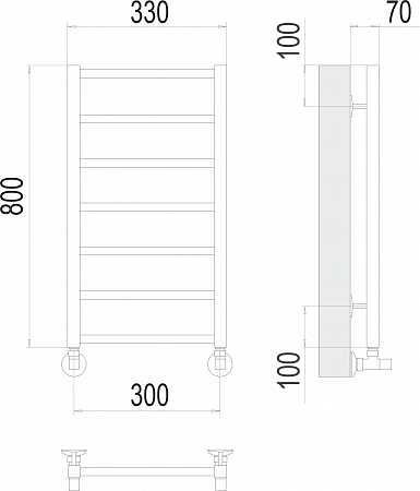 Контур П7 300х800 Полотенцесушитель  TERMINUS Новошахтинск - фото 3