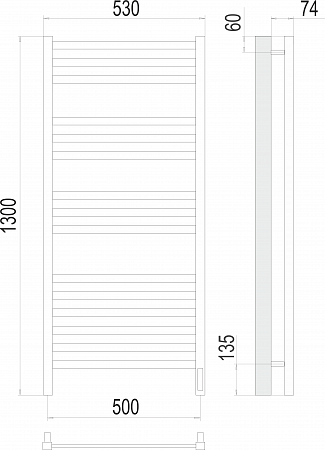 Ното П15 500х1300  электро Полотенцесушитель  TERMINUS Новошахтинск - фото 3