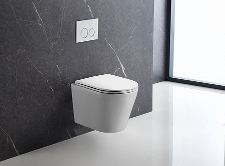 Подвесной унитаз безободковый Terminus Классик 540х365 белый Новошахтинск - фото 1