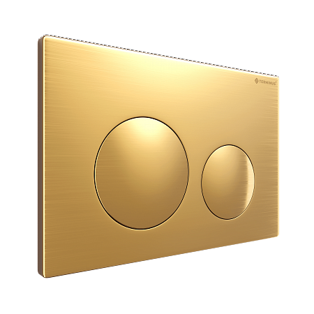 Клавиша смыва для инсталляции Terminus Классик кнопка круг цвет брашированное золото Новошахтинск - фото 2