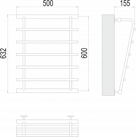 Каскад П5 600х500 Полотенцесушитель  TERMINUS Новошахтинск - фото 3