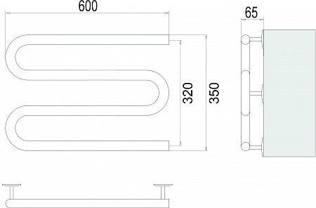 Электро 25 М-обр 600х350 Полотенцесушитель  TERMINUS Новошахтинск - фото 3