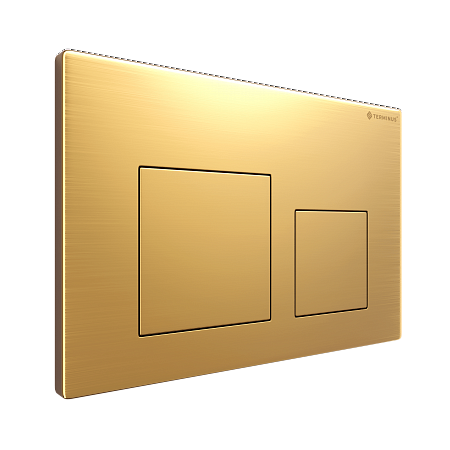 Клавиша смыва для инсталляции Terminus Классик кнопка квадрат цвет  брашированное золото Новошахтинск - фото 2