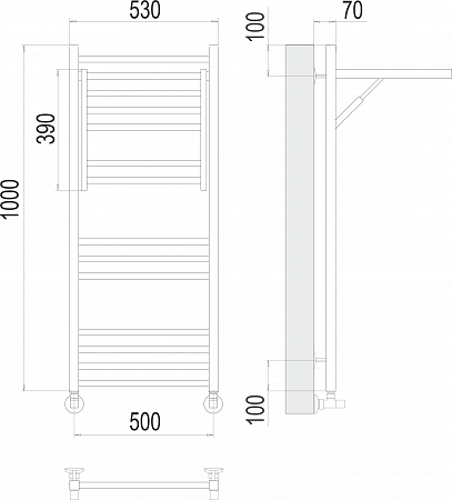 Валенсия П14 500х1000 Полотенцесушитель  TERMINUS Новошахтинск - фото 5