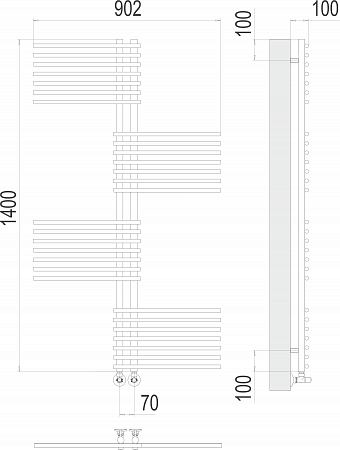 Европа П28 70х1400 Полотенцесушитель  TERMINUS Новошахтинск - фото 3
