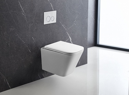 Подвесной унитаз безободковый Terminus Ватикан 490х340 белый Новошахтинск - фото 1