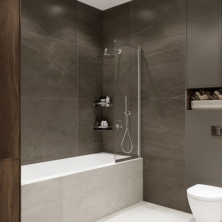 Шторка на ванну слайдер Terminus Ното 01 1500х900 проф.хром Новошахтинск - фото 2