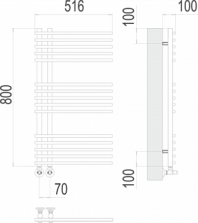 Астра П15 70х800 Полотенцесушитель  TERMINUS Новошахтинск - фото 3