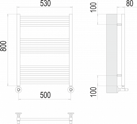 Сицилия П12 500х800 Полотенцесушитель  TERMINUS Новошахтинск - фото 3