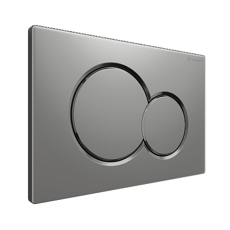 Клавиша смыва для инсталляции Terminus Классик кнопка двойной круг цвет матовый хром Новошахтинск - фото 2