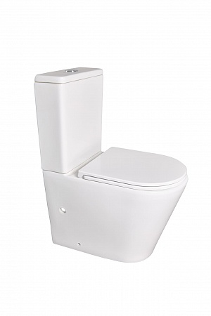 Напольный унитаз-компакт безободковый Terminus Аврора 625х390 белый Новошахтинск - фото 3