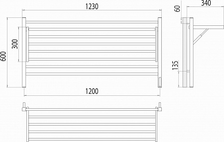 Горизонт П8 1200х600 электро КС ЧЕРНЫЙ МУАР Полотенцесушитель TERMINUS Новошахтинск - фото 5